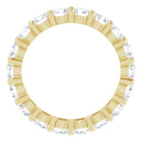 14K Gold Round Lab-Grown Diamond Shared-Prong Eternity Band – 3.5 mm Stones - Yellow Gold - view 2