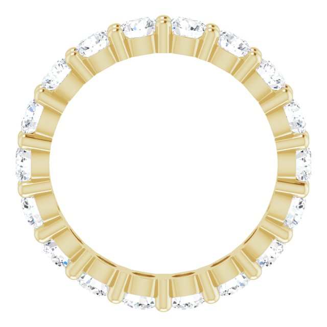 14K Gold Round Lab-Grown Diamond Shared-Prong Eternity Band – 3.5 mm Stones - Yellow Gold - view 2