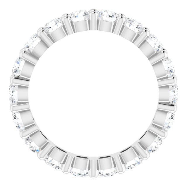 10K Gold Round Lab-Grown Diamond Shared-Prong Eternity Band – 3.5 mm Stones - White Gold - view 2