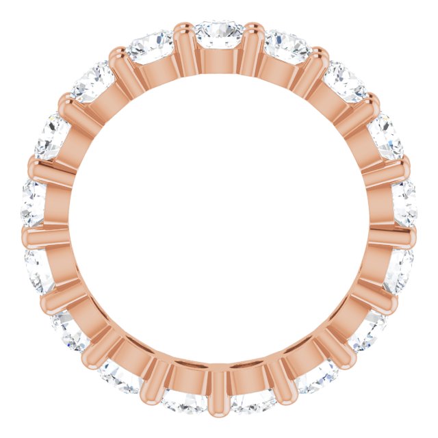 10K Gold Round Lab-Grown Diamond Shared-Prong Eternity Band – 3.8 mm Stones - Rose Gold - view 2