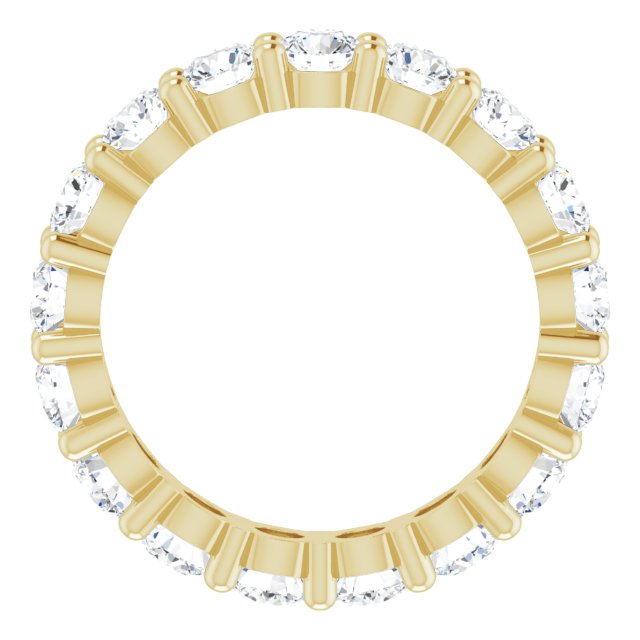14K Gold Round Lab-Grown Diamond Shared-Prong Eternity Band – 3.8 mm Stones - Yellow Gold - view 2