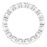 14K Gold Round Lab-Grown Diamond Shared-Prong Eternity Band – 3.8 mm Stones - White Gold - view 2