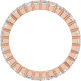 10K Gold Square Natural Diamond Shared-Prong Eternity Band – 2x2 mm Stones - Rose Gold - view 2