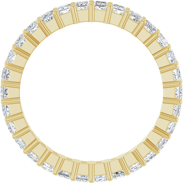 14K Gold Square Lab-Grown Diamond Shared-Prong Eternity Band – 2x2 mm Stones - Yellow Gold - view 2