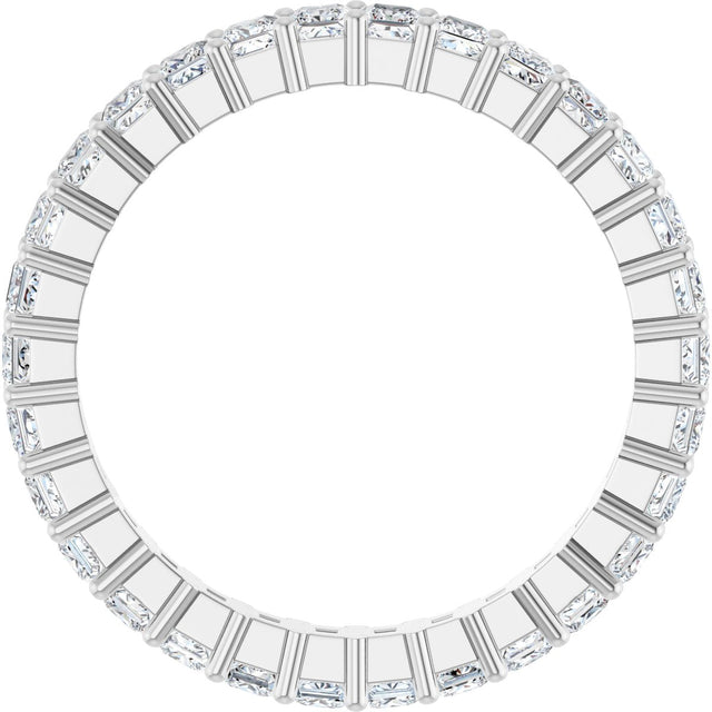 10K Gold Square Lab-Grown Diamond Shared-Prong Eternity Band – 2x2 mm Stones - White Gold - view 2