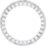 10K Gold Square Natural Diamond Shared-Prong Eternity Band – 2x2 mm Stones - White Gold - view 2