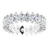 14K Gold Marquise Lab-Grown Diamond Shared-Prong Eternity Band – 4.5x2.5 mm Stones - White Gold - view 3