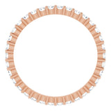 10K Gold Round Lab-Grown Diamond Shared-Prong Eternity Band – 1.7 mm Stones - Rose Gold - view 2