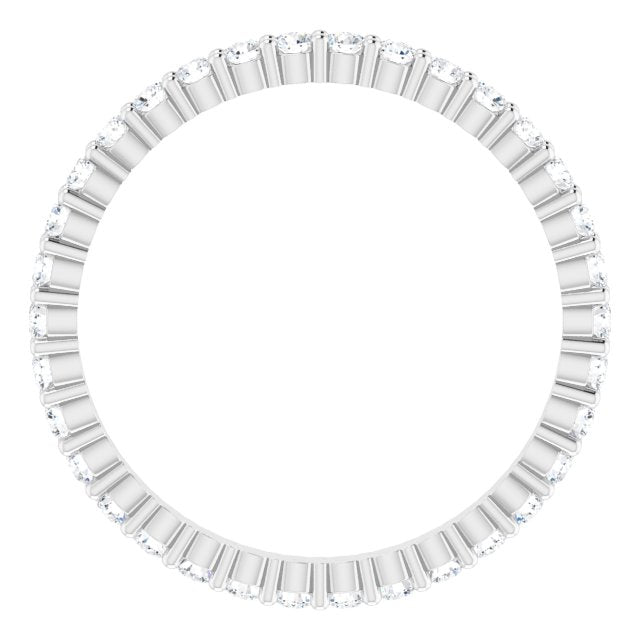 10K Gold Round Lab-Grown Diamond Shared-Prong Eternity Band – 1.7 mm Stones - White Gold - view 2