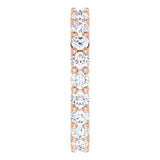 10K Gold Round Lab-Grown Diamond Shared-Prong Eternity Band – 2.75 mm Stones - Rose Gold - view 4