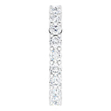 10K Gold Round Lab-Grown Diamond Shared-Prong Eternity Band – 2.75 mm Stones - White Gold - view 4