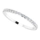 10K Gold Round Natural Diamond Shared-Prong Eternity Band – 1.3 mm Stones - White Gold - view 5