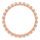 10K Gold Round Lab-Grown Diamond Shared-Prong Eternity Band – 2.25 mm Stones - Rose Gold - view 2