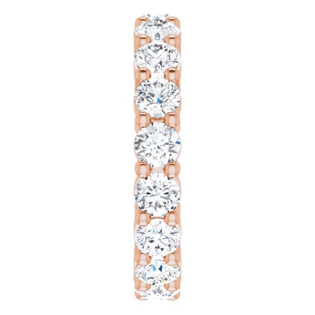 10K Gold Round Lab-Grown Diamond Shared-Prong Eternity Band – 3.8 mm Stones - Rose Gold - view 4