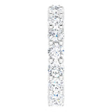 10K Gold Round Natural Diamond Shared-Prong Eternity Band – 3.8 mm Stones - White Gold - view 4