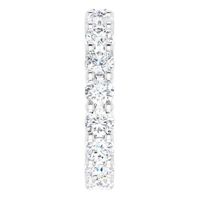 10K Gold Round Lab-Grown Diamond Shared-Prong Eternity Band – 3.8 mm Stones - White Gold - view 4