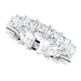 10K Gold Square Lab-Grown Diamond Shared-Prong Eternity Band – 4x4 mm Stones - White Gold - view 5