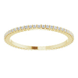 14K Gold Round Lab-Grown Diamond Shared-Prong Eternity Band – 1 mm Stones - Yellow Gold - view 3
