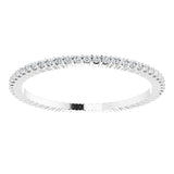 10K Gold Round Lab-Grown Diamond Shared-Prong Eternity Band – 1 mm Stones - White Gold - view 3