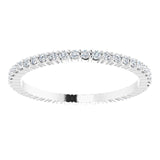 10K Gold Round Natural Diamond Shared-Prong Eternity Band – 1.3 mm Stones - White Gold - view 3