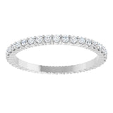 10K Gold Round Lab-Grown Diamond Shared-Prong Eternity Band – 1.5 mm Stones - White Gold - view 3