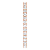 10K Gold Round Natural Diamond Shared-Prong Eternity Band – 1.7 mm Stones - Rose Gold - view 4