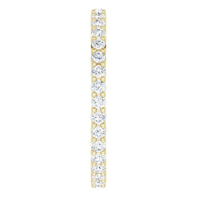14K Gold Round Lab-Grown Diamond Shared-Prong Eternity Band – 1.7 mm Stones - Yellow Gold - view 4