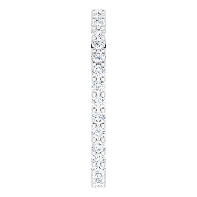 10K Gold Round Lab-Grown Diamond Shared-Prong Eternity Band – 1.7 mm Stones - White Gold - view 4