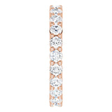 10K Gold Round Lab-Grown Diamond Shared-Prong Eternity Band – 2.75 mm Stones - Rose Gold - view 4