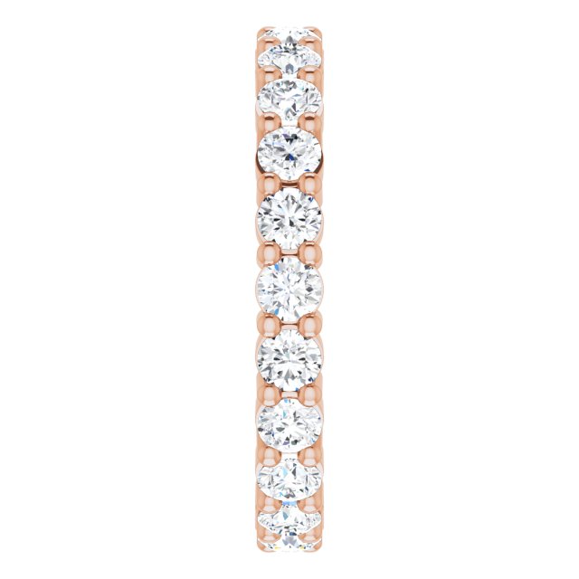 10K Gold Round Lab-Grown Diamond Shared-Prong Eternity Band – 2.75 mm Stones - Rose Gold - view 4