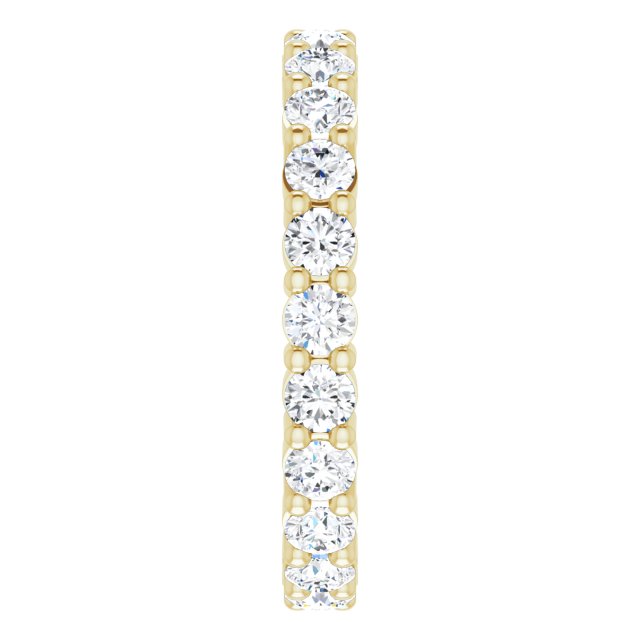 14K Gold Round Lab-Grown Diamond Shared-Prong Eternity Band – 2.75 mm Stones - Yellow Gold - view 4