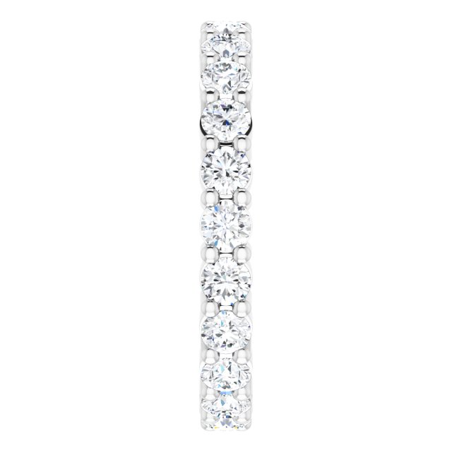 10K Gold Round Lab-Grown Diamond Shared-Prong Eternity Band – 2.75 mm Stones - White Gold - view 4