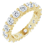 14K Gold Round Lab-Grown Diamond Shared-Prong Eternity Band – 3.8 mm Stones - Yellow Gold