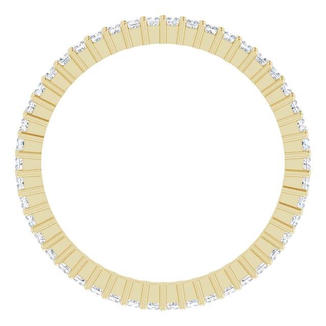 14K Gold Square Lab-Grown Diamond Shared-Prong Eternity Band – 1.25x1.25 mm Stones - Yellow Gold - view 2