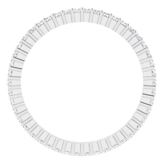 10K Gold Square Lab-Grown Diamond Shared-Prong Eternity Band – 1.25x1.25 mm Stones - White Gold - view 2