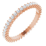 10K Gold Square Natural Diamond Shared-Prong Eternity Band – 1.5x1.5 mm Stones - Rose Gold