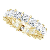14K Gold Square Lab-Grown Diamond Shared-Prong Eternity Band – 4x4 mm Stones - Yellow Gold - view 5