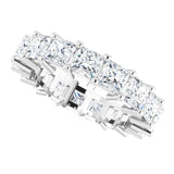 10K Gold Square Lab-Grown Diamond Shared-Prong Eternity Band – 4x4 mm Stones - White Gold - view 5