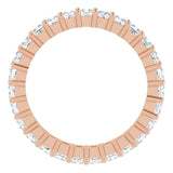10K Gold Square Natural Diamond Shared-Prong Eternity Band – 2.25x2.25 mm Stones - Rose Gold - view 2