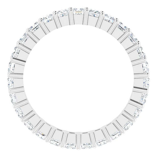 10K Gold Square Lab-Grown Diamond Shared-Prong Eternity Band – 2.25x2.25 mm Stones - White Gold - view 2