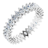Platinum Marquise Lab-Grown Diamond Shared-Prong Eternity Band – 4x2 mm Stones