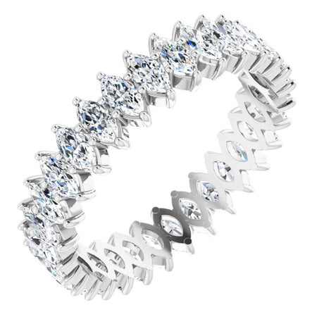 Platinum Marquise Lab-Grown Diamond Shared-Prong Eternity Band – 4x2 mm Stones
