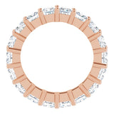 10K Gold Square Natural Diamond Shared-Prong Eternity Band – 3.75x3.75 mm Stones - Rose Gold - view 2