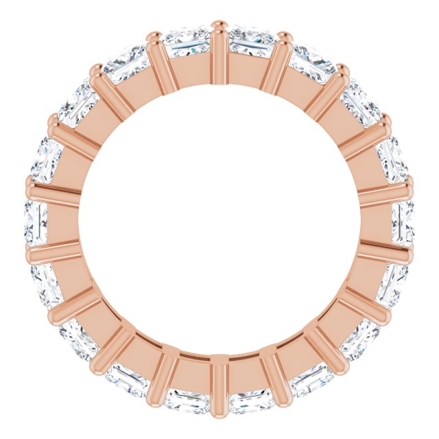 10K Gold Square Natural Diamond Shared-Prong Eternity Band – 3.75x3.75 mm Stones - Rose Gold - view 2
