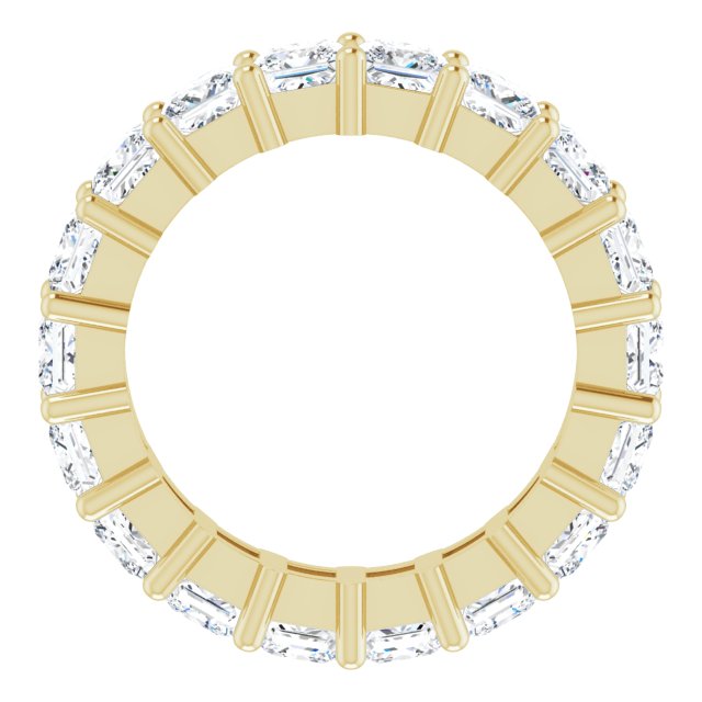 14K Gold Square Lab-Grown Diamond Shared-Prong Eternity Band – 3.75x3.75 mm Stones - Yellow Gold - view 2