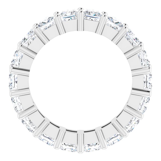 10K Gold Square Lab-Grown Diamond Shared-Prong Eternity Band – 3.75x3.75 mm Stones - White Gold - view 2