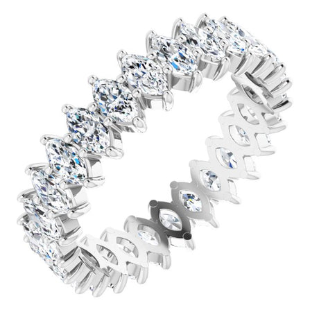 Platinum Marquise Natural Diamond Shared-Prong Eternity Band – 4.25x2.25 mm Stones
