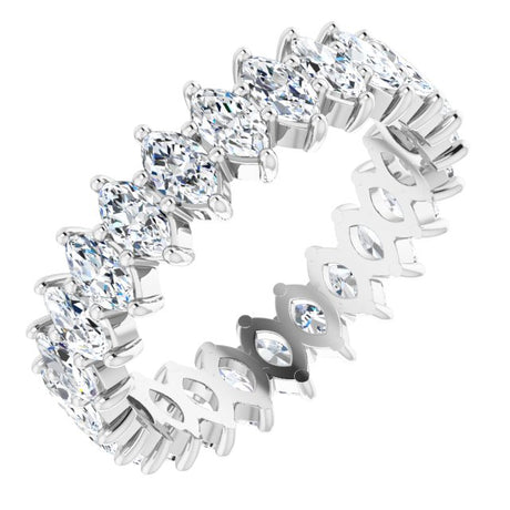 Platinum Marquise Lab-Grown Diamond Shared-Prong Eternity Band – 4.5x2.5 mm Stones