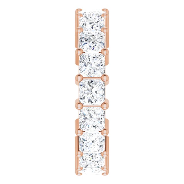 10K Gold Square Lab-Grown Diamond Shared-Prong Eternity Band – 3.75x3.75 mm Stones - Rose Gold - view 4
