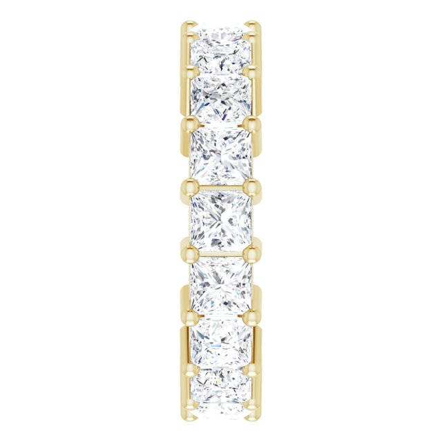 10K Gold Square Lab-Grown Diamond Shared-Prong Eternity Band – 3.75x3.75 mm Stones - Yellow Gold - view 4